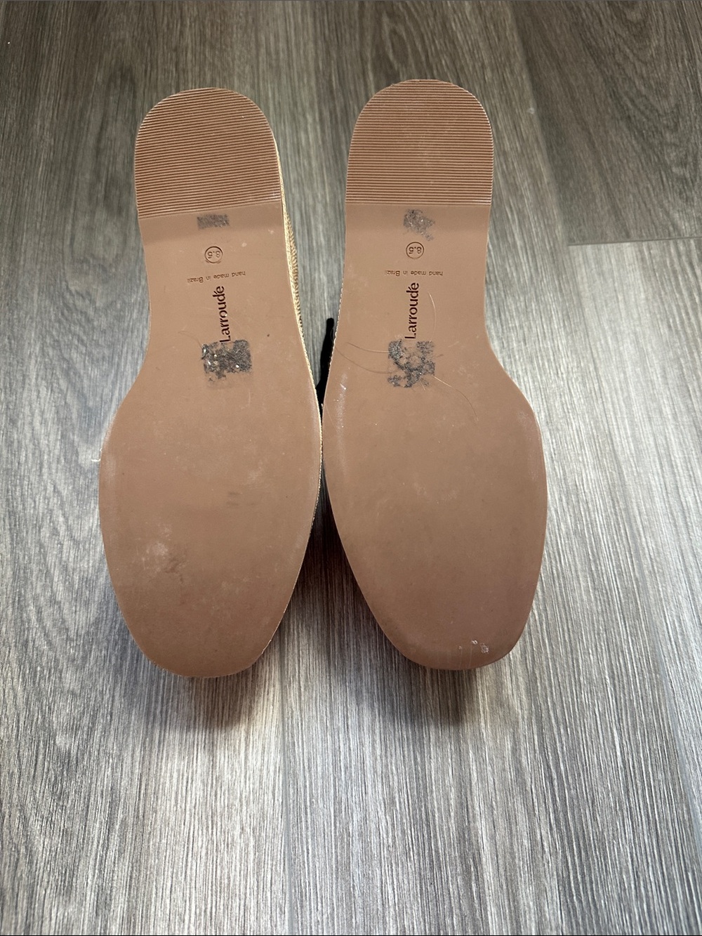 Larroude Beige Platform Mary Jane with Black Trim - Picture 6 of 6